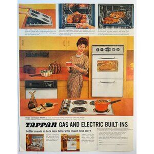 Vintage 1961 Tappan Appliances Lady MCM Kitchen Advertisement Print Ad